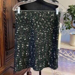 Kenar Skirt Black, Green‎ & White size S Alpaca Wool Mohair Blend NWT